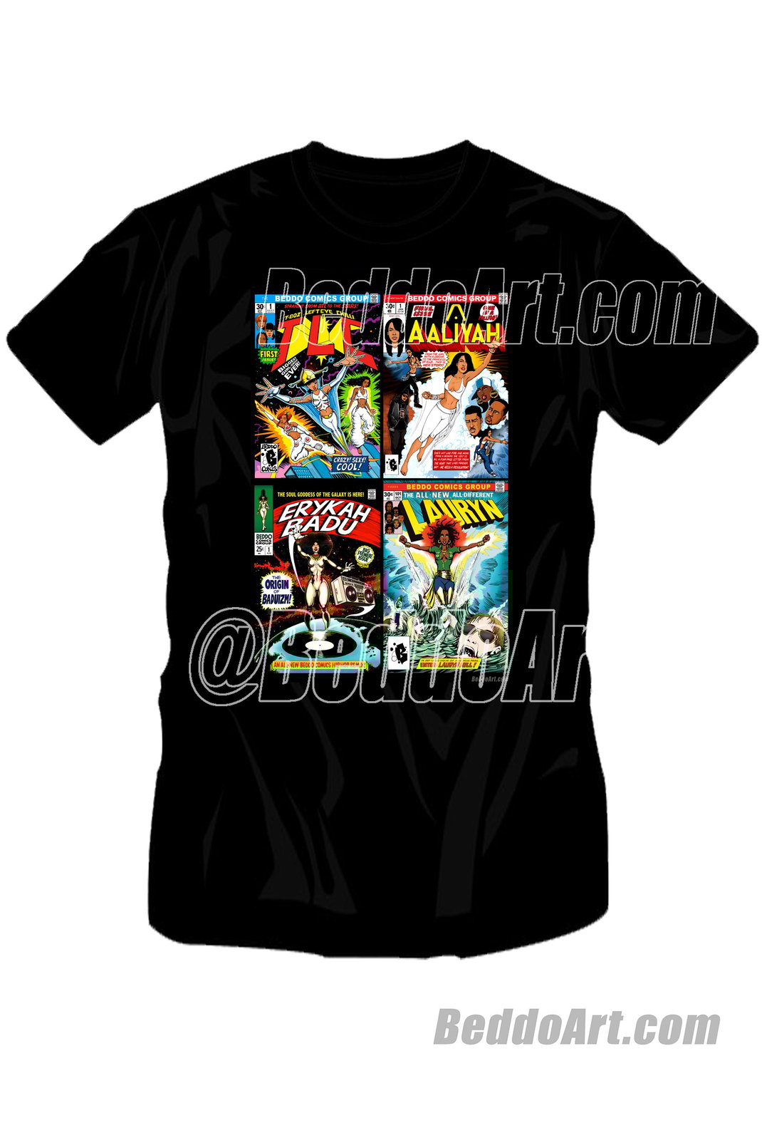 Four Queens Comic Book Covers T-shirt | Beddo Art